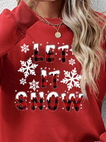 Load image into Gallery viewer, LET IT SNOW Round Neck Long Sleeve Sweatshirt
