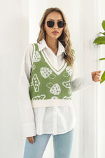 Load image into Gallery viewer, Printed Plunge Neck Sweater Vest
