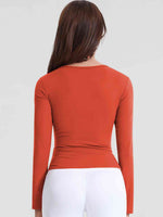 Load image into Gallery viewer, Notched Neck Ruched Sports Top
