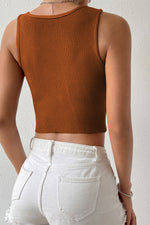 Load image into Gallery viewer, Ribbed Round Neck Sleeveless Knit Top
