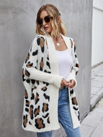 Load image into Gallery viewer, Leopard Pattern Fuzzy Cardigan

