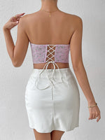 Load image into Gallery viewer, Floral Lace-Up Strapless Bustier
