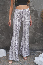 Load image into Gallery viewer, Snakeskin Print Flare Leg Pants
