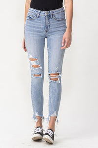 Full Size Lauren Distressed High Rise Skinny Jeans