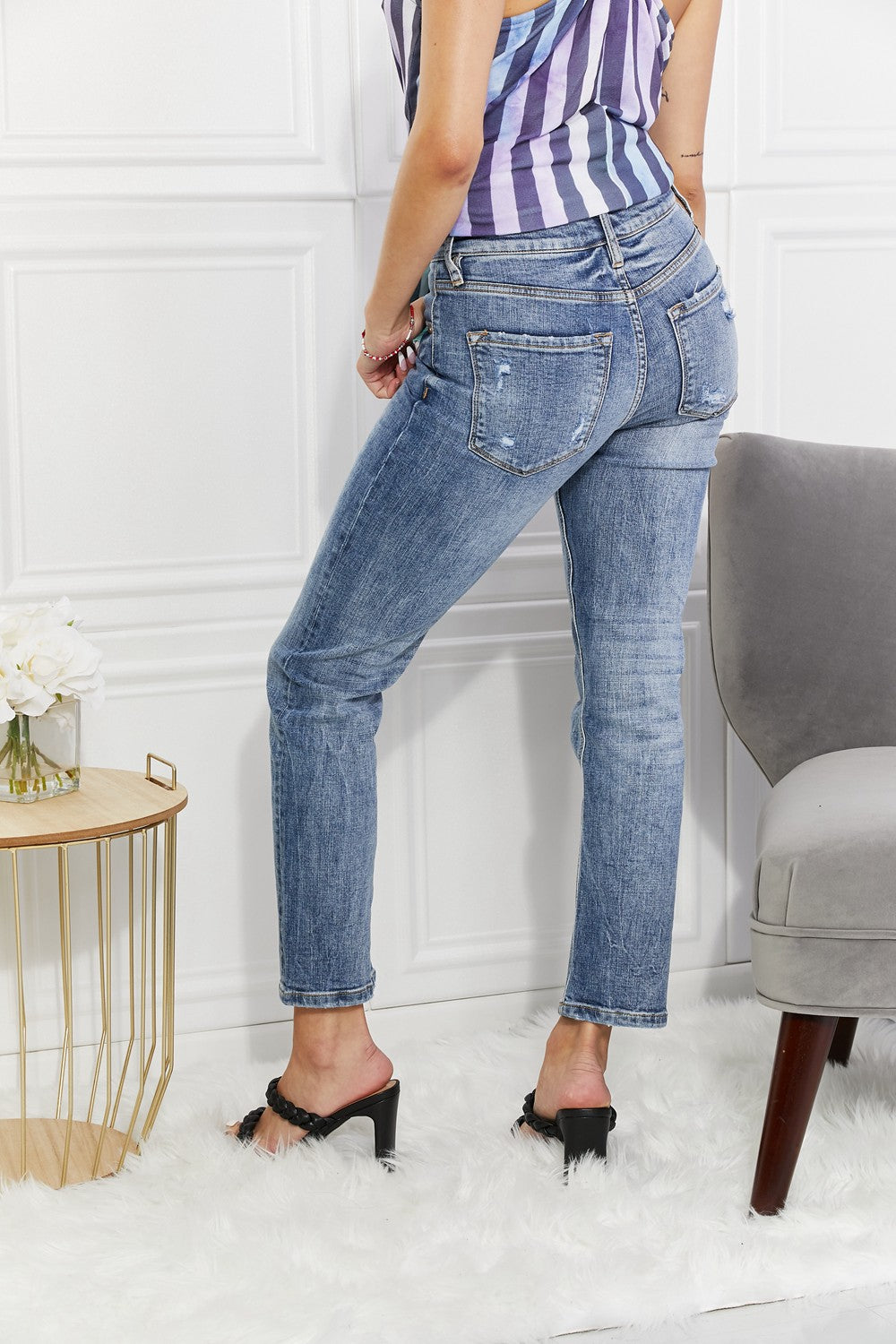 Full Size Amara High Rise Slim Straight Jeans Pants