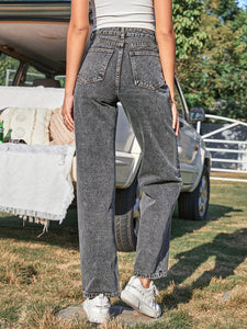 Buttoned Cropped Jeans Pants