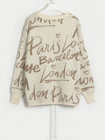 Load image into Gallery viewer, Letter Round Neck Drawstring Sweater

