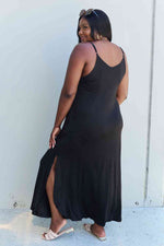 Load image into Gallery viewer, Good Energy Full Size Cami Side Slit Maxi Dress in Black
