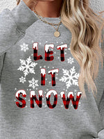 Load image into Gallery viewer, LET IT SNOW Round Neck Long Sleeve Sweatshirt
