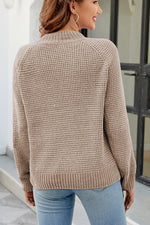 Load image into Gallery viewer, Waffle-Knit Round Neck Reglan Sleeve Sweater
