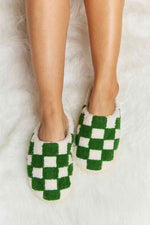 Load image into Gallery viewer, Melody Checkered Print Plush Slide Slippers

