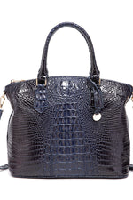 Load image into Gallery viewer, Croc-Effect Structured PU Leather Handbag
