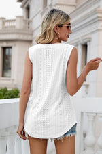 Load image into Gallery viewer, Eyelet V-Neck Tank
