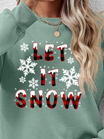 Load image into Gallery viewer, LET IT SNOW Round Neck Long Sleeve Sweatshirt
