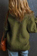 Load image into Gallery viewer, Ribbed Round Neck Dropped Shoulder Sweater

