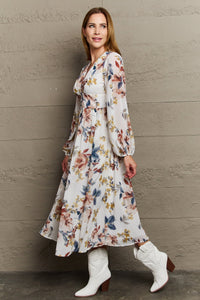 Chiffon Floral Midi Dress