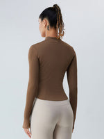 Load image into Gallery viewer, Mock Neck Zip Up Active Outerwear
