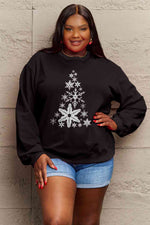 Load image into Gallery viewer, Snowflake Christmas Tree Graphic Sweatshirt
