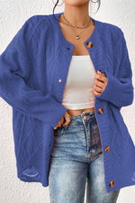 Load image into Gallery viewer, Round Neck Long Sleeve Cardigan
