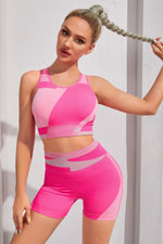 Load image into Gallery viewer, Color Block Bra and Shorts Set
