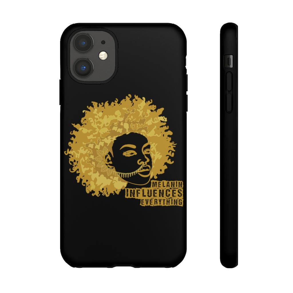 Black and Gold Melanin Influences Everything Phone Cases