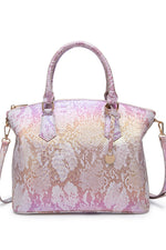 Load image into Gallery viewer, Croc-Effect Structured PU Leather Handbag
