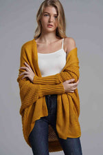 Load image into Gallery viewer, Double Take Dolman Sleeve Open Front Ribbed Trim Longline Cardigan
