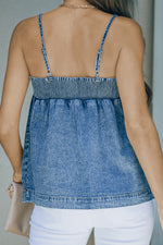 Load image into Gallery viewer, Smocked Adjustable Strap Denim Cami
