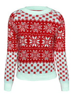 Load image into Gallery viewer, Snowflake Round Neck Long Sleeve Sweater
