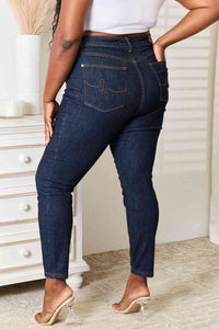 High Waist Pocket Embroidered Skinny Jean Pants