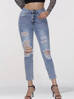 Load image into Gallery viewer, Distressed Skinny Cropped Jeans Pants
