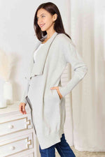 Load image into Gallery viewer, Open Front Duster Cardigan with Pockets
