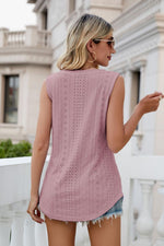 Load image into Gallery viewer, Eyelet V-Neck Tank
