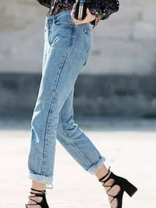 Button Fly Cropped Jeans
