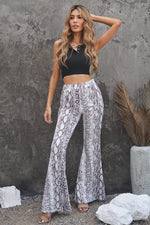 Load image into Gallery viewer, Snakeskin Print Flare Leg Pants
