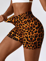 Load image into Gallery viewer, Leopard Print Wide Waistband Sports Shorts
