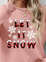 Load image into Gallery viewer, LET IT SNOW Round Neck Long Sleeve Sweatshirt
