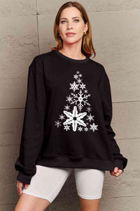 Snowflake Christmas Tree Graphic Sweatshirt