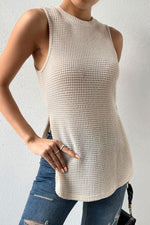 Load image into Gallery viewer, Round Neck Slit Tank Top
