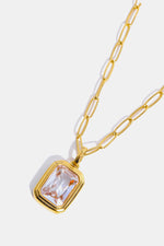 Load image into Gallery viewer, Zircon 18K Gold-Plated Geometrical Shape Pendant Necklace
