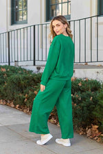 Load image into Gallery viewer, Textured Long Sleeve Top and Drawstring Pants Set
