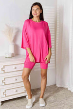 Load image into Gallery viewer, Three-Quarter Sleeve Top and Shorts Set
