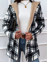 Load image into Gallery viewer, Plaid Hooded Longline Coat
