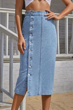 Load image into Gallery viewer, Split Denim Skirt
