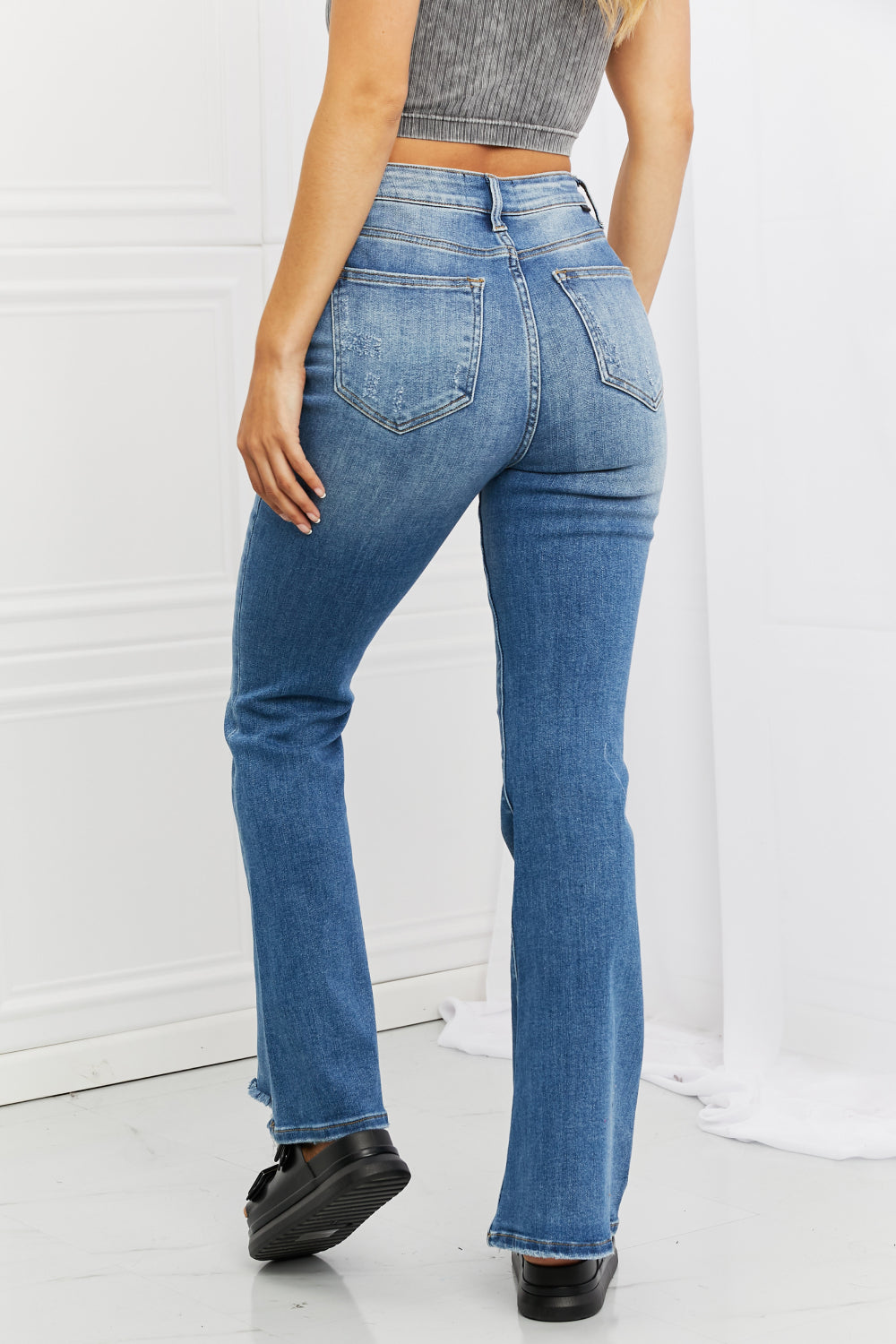Full Size Iris High Waisted Flare Jeans Pants