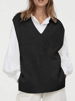 Load image into Gallery viewer, V-Neck Slit Sweater Vest
