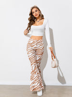 Load image into Gallery viewer, Floral High Waist Flare Leg Pants
