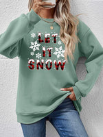 Load image into Gallery viewer, LET IT SNOW Round Neck Long Sleeve Sweatshirt
