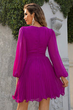 Load image into Gallery viewer, Tied Surplice Neck Pleated Dress
