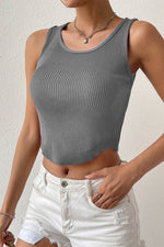 Load image into Gallery viewer, Ribbed Round Neck Sleeveless Knit Top
